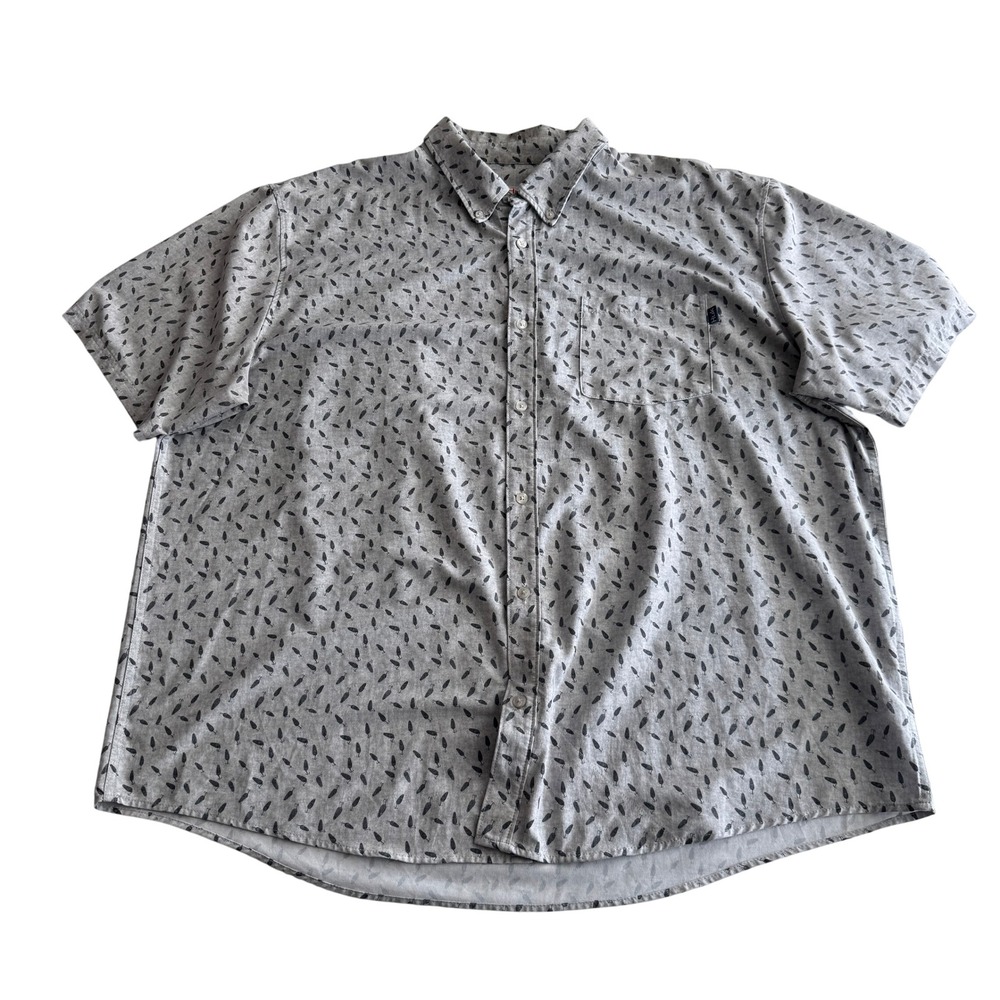 Huk Kona Lure Splash Button Down Quick Dry Gray Camp Shirt men 3XL